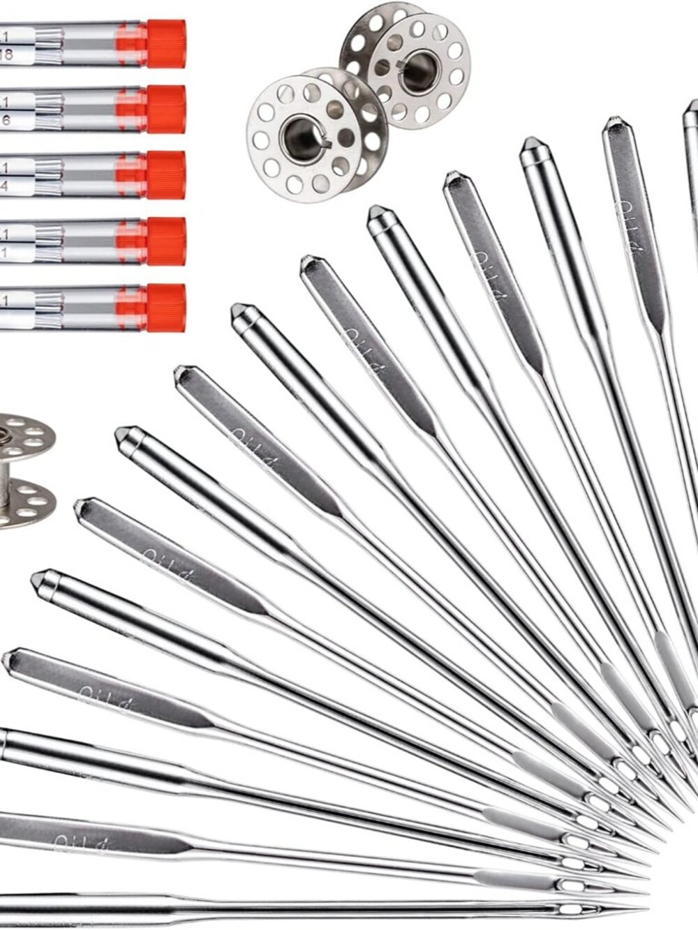 Sewing Machine Needles 50 PCS Universal 5 Sizes Compatible with Singer